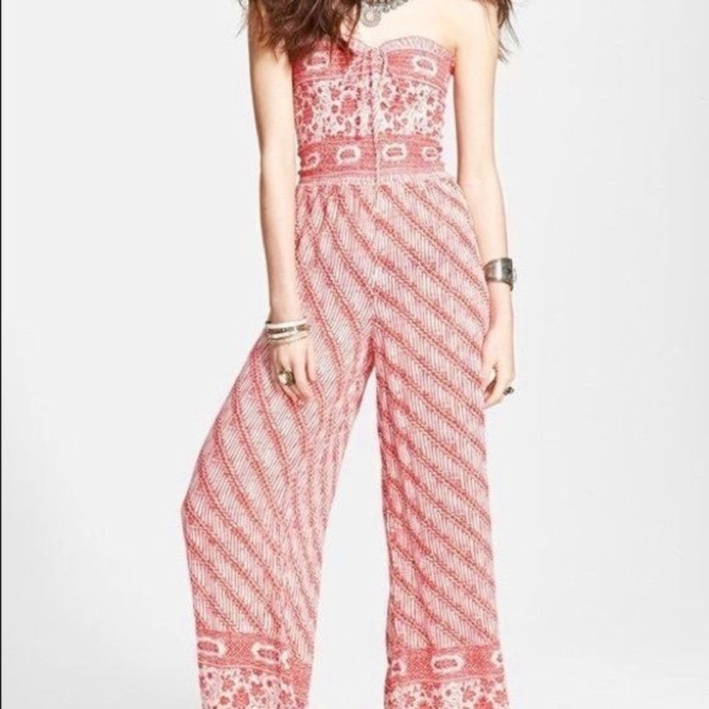 Free People Smocked Halter Jumpsuit